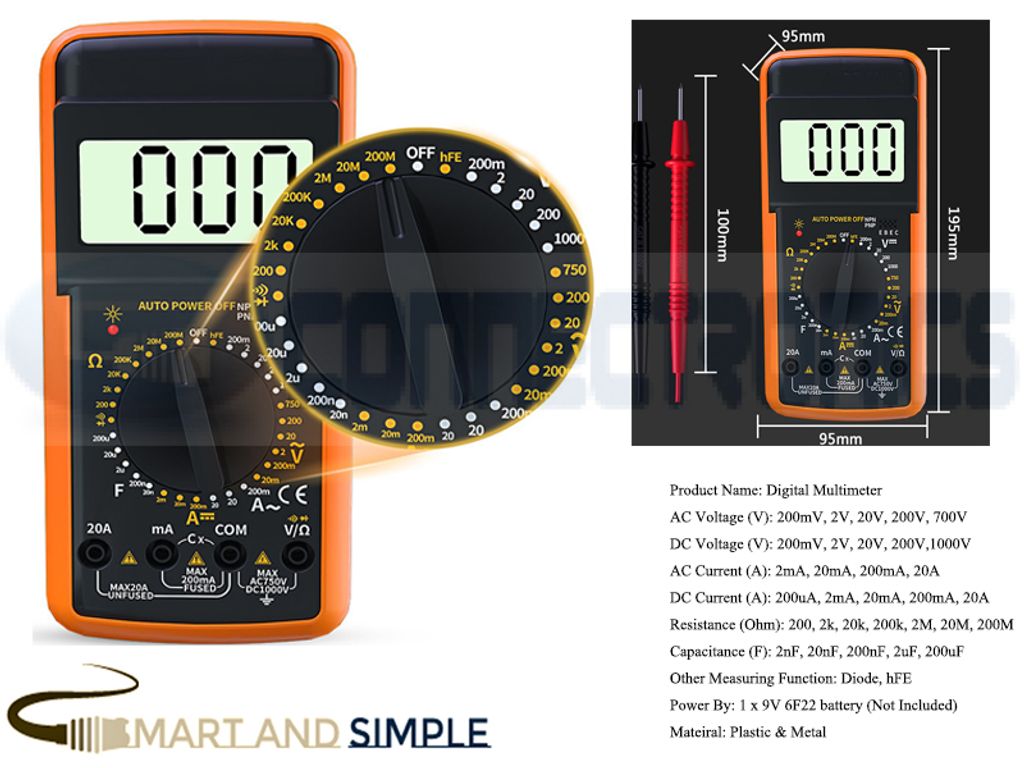 Digital Multimeter profesional capacitor tester SS-9205.jpg