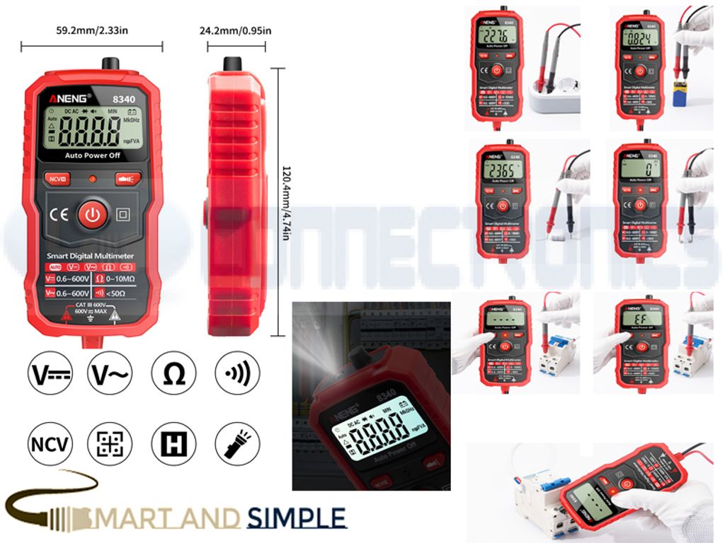 Aneng 8340 Automatic Range Smart Digital Multimeter with NCV Identification  - Martview