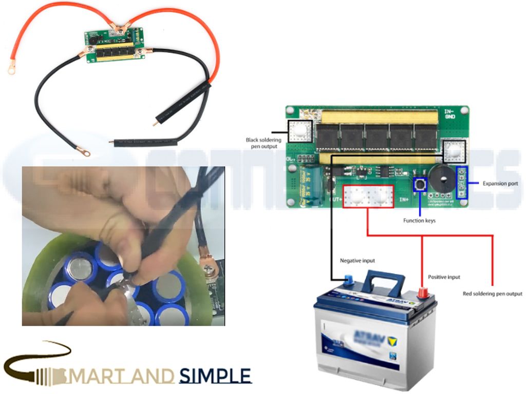 12V 100A~200A Battery Spot Welding Machine board 18650