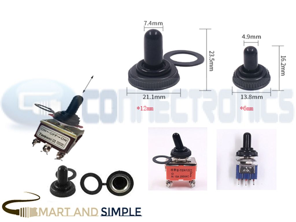 TOGGLE SWITCH SEALING BOOT 6mm 12mm