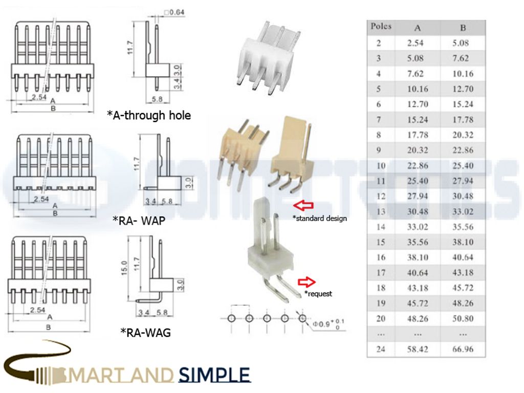 2.54mm pitch Pin header connector wire-board AWG28-22 3A 250V  2510.jpg