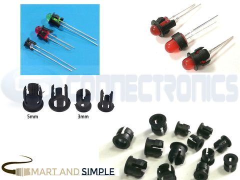 3mm 5mm LED black plastic clip