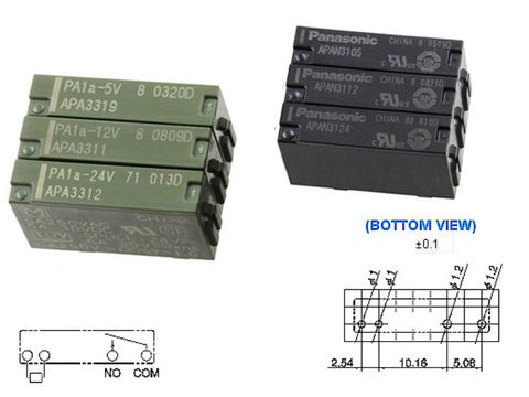 PA1A-5V 12V 24V APAN3105 3112 3124 4PIN RELAY 5A 250V