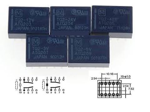 TQ2-5V 12V 24V 48V 10PIN RELAY