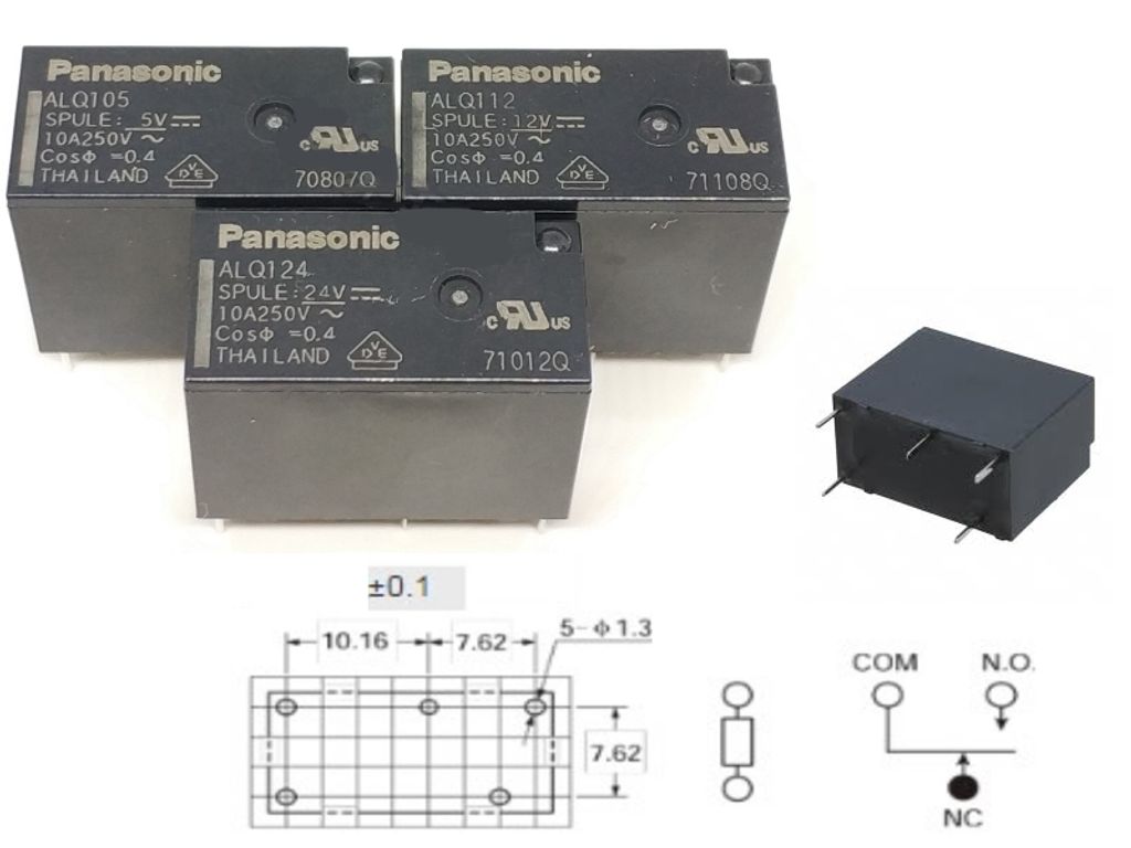 ALQ105 ALQ112 ALQ124 5PIN RELAY 5V 12V 24V