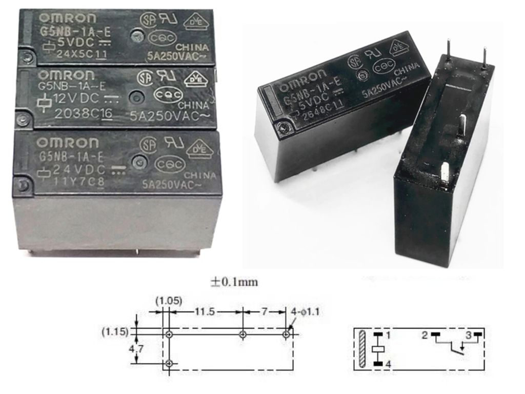 G5NB-1A-E-5V 12V 24V 4PIN RELAY