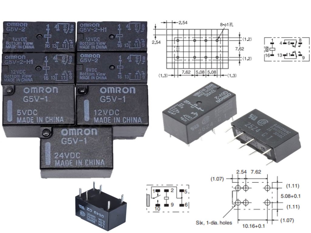 G5V-1 6PIN G5V-2 8PIN 3VDC 5VDC 9VDC 12VDC 24VDC RELAY