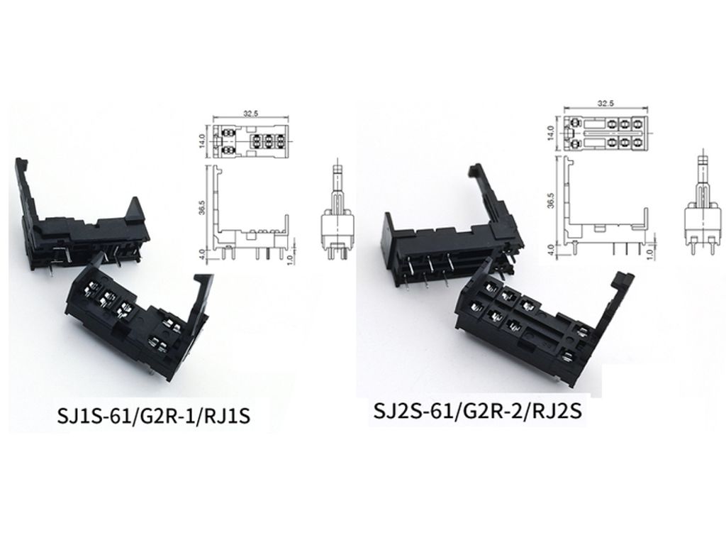 SJ1S-61 G2R-1 RJ1S 5PIN SJ2S-61 G2R-2 RJ2S 8PIN Relay base solder base