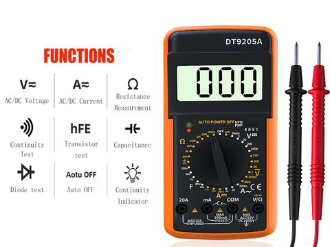 Digital Multimeter tester DC AC vol current Resistance Capacitance Diode hFE test