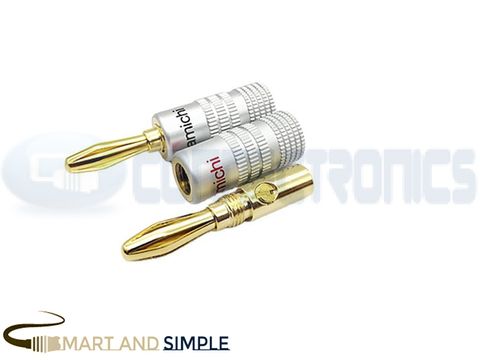 Gold plated copper speaker banana plugs