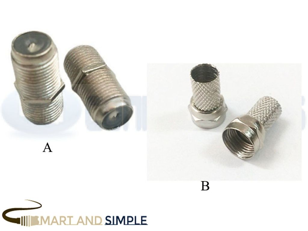 F plug connector satellite coax for TV aerial