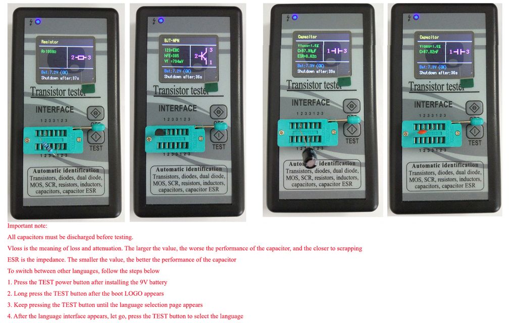 Color screen, graphic display, M328 transistor tester, resistance meter, inductance meter, c apacitance meter, ESR instrument 2