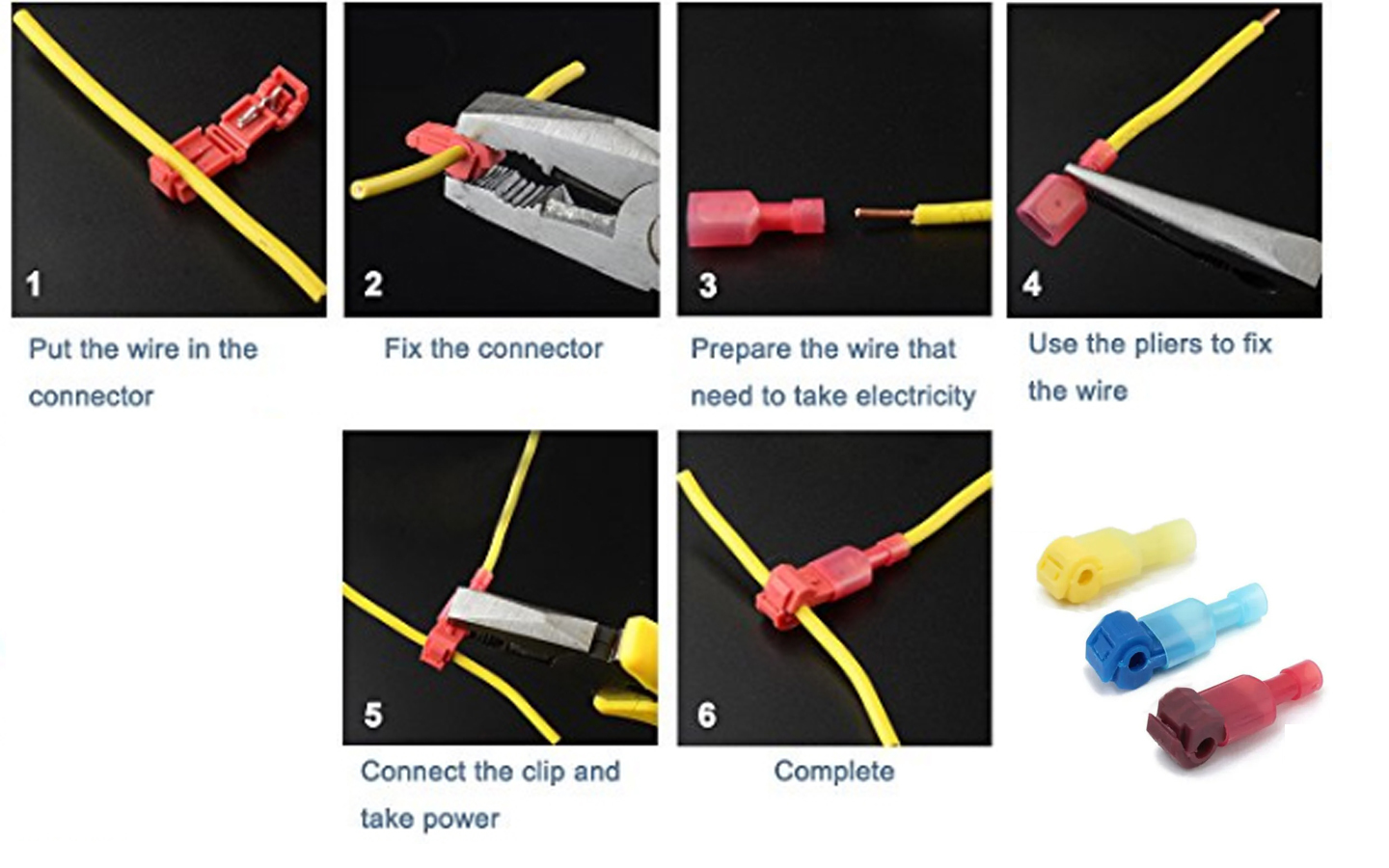 T-type break-free fast terminal main line branch clamp combination press terminal 3