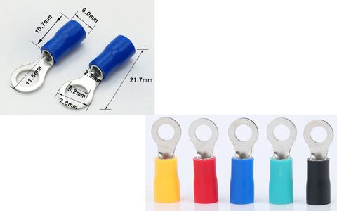 RV2.5-5S VF2-5  Ring Terminals Crimp Connector Ring Tongue Terminal 16-14AWG 1.5-2.5mm2  for M5 screw 2