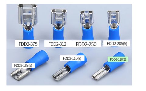 FDD2-312 Cold Pressing Female Blue 15a Splice Pre-insulated Copper Nose Lug Terminals Plug