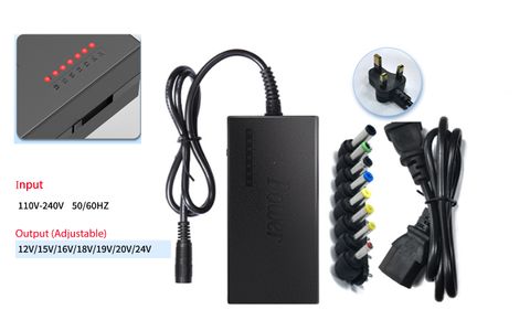 Universal Laptop Adapter UK plug Adjustable 12-24vdc 96w power adapter 8 changer dc plug