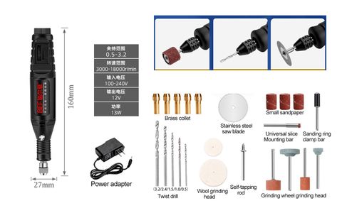 Electric grinding milling polishing drilling cutting engraving 12vdc tools set