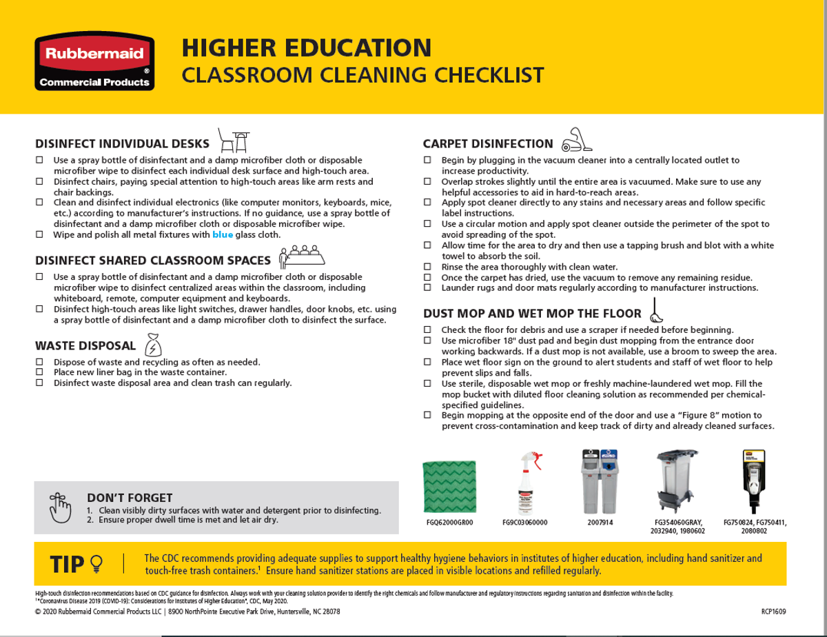 Education Property Cleaning Checklist