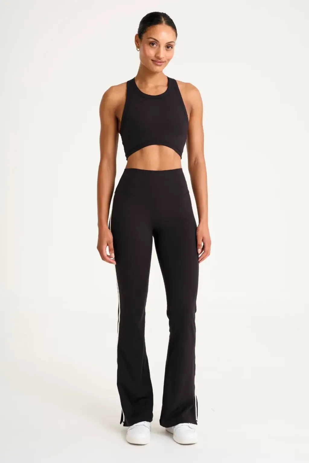 A4C187_BLK_CloudCore_HighNeckLongLineSportsBra_FrontFull