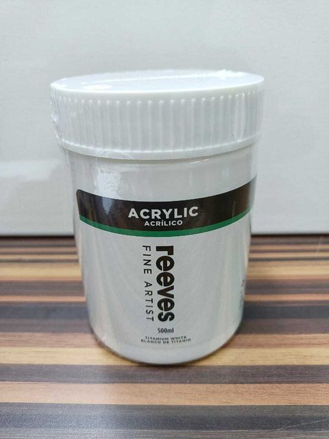 REEVES FINE ARTIST ACRYLIC 500ML - TITANIUM WHITE