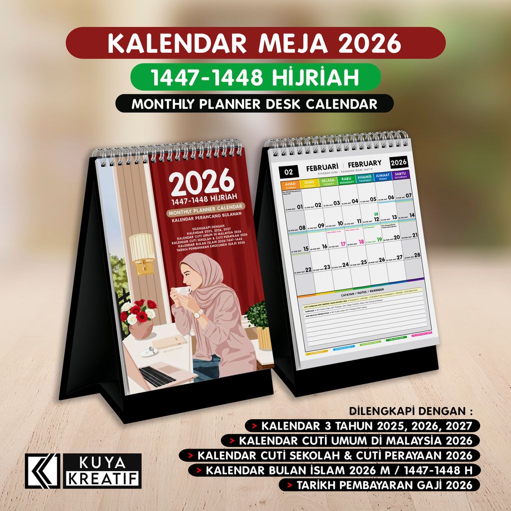 POSTER PROMO - KALENDAR MEJA 2026 - COVER V1 - RED