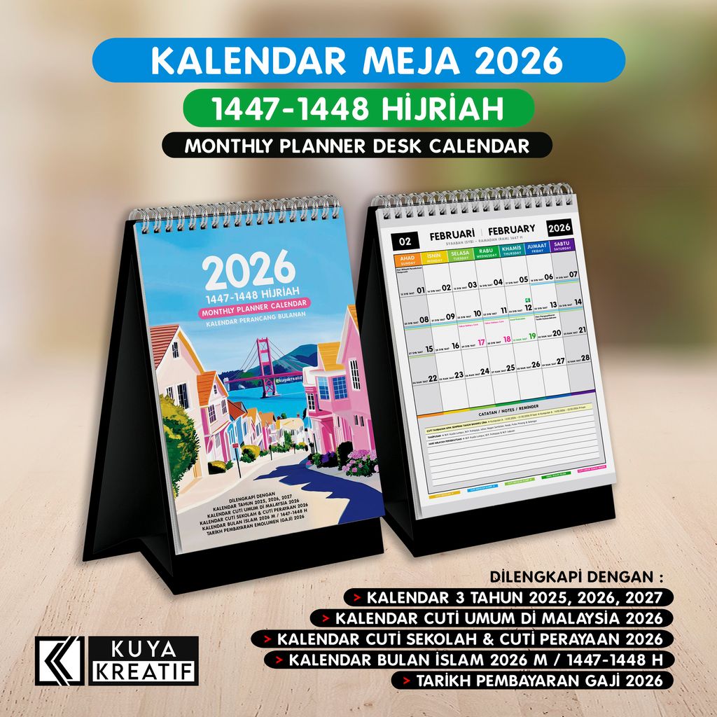 POSTER PROMO - KALENDAR MEJA 2026 - COVER V3 - BLUE