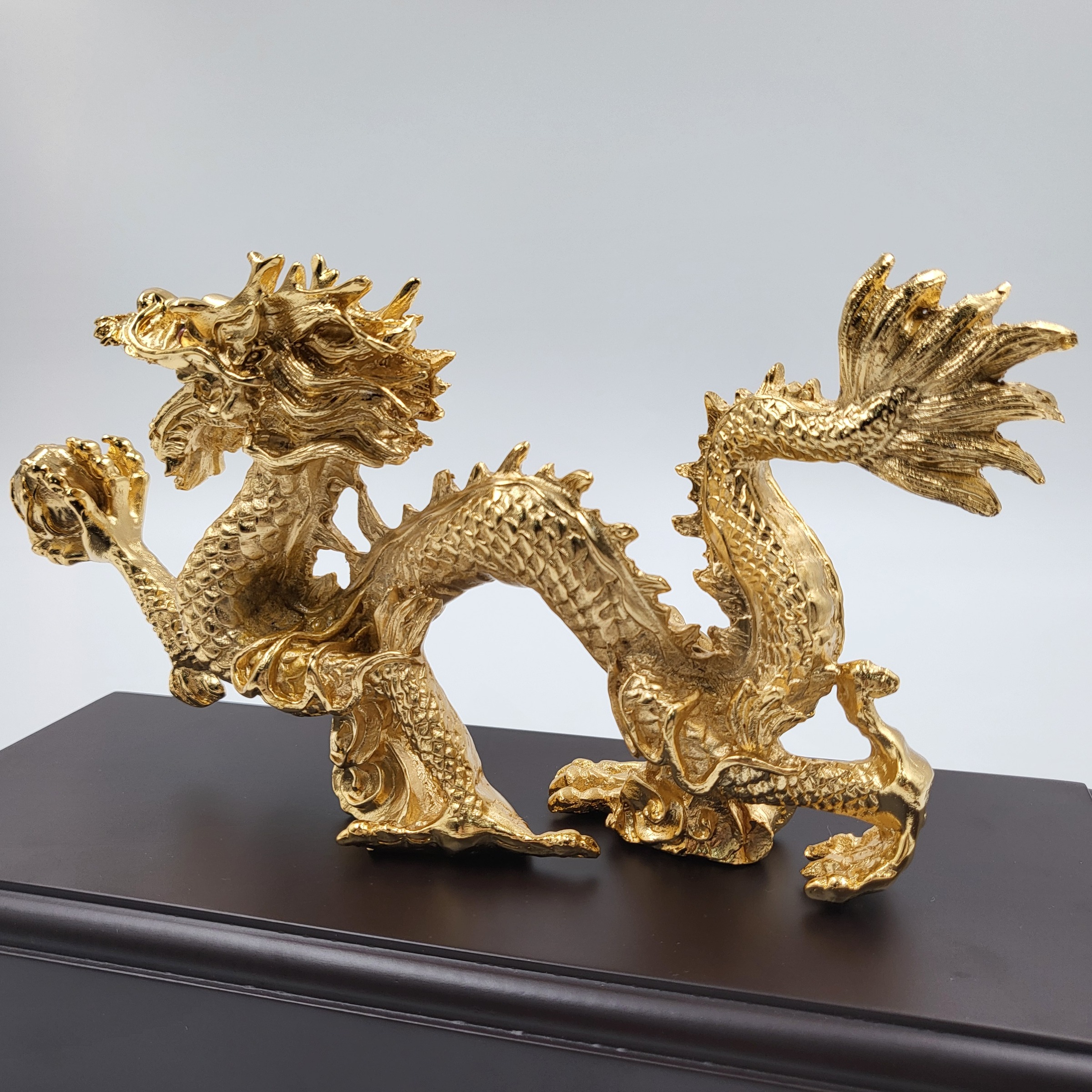 My Pewter Gold Plated Pewter Dragon Figurine