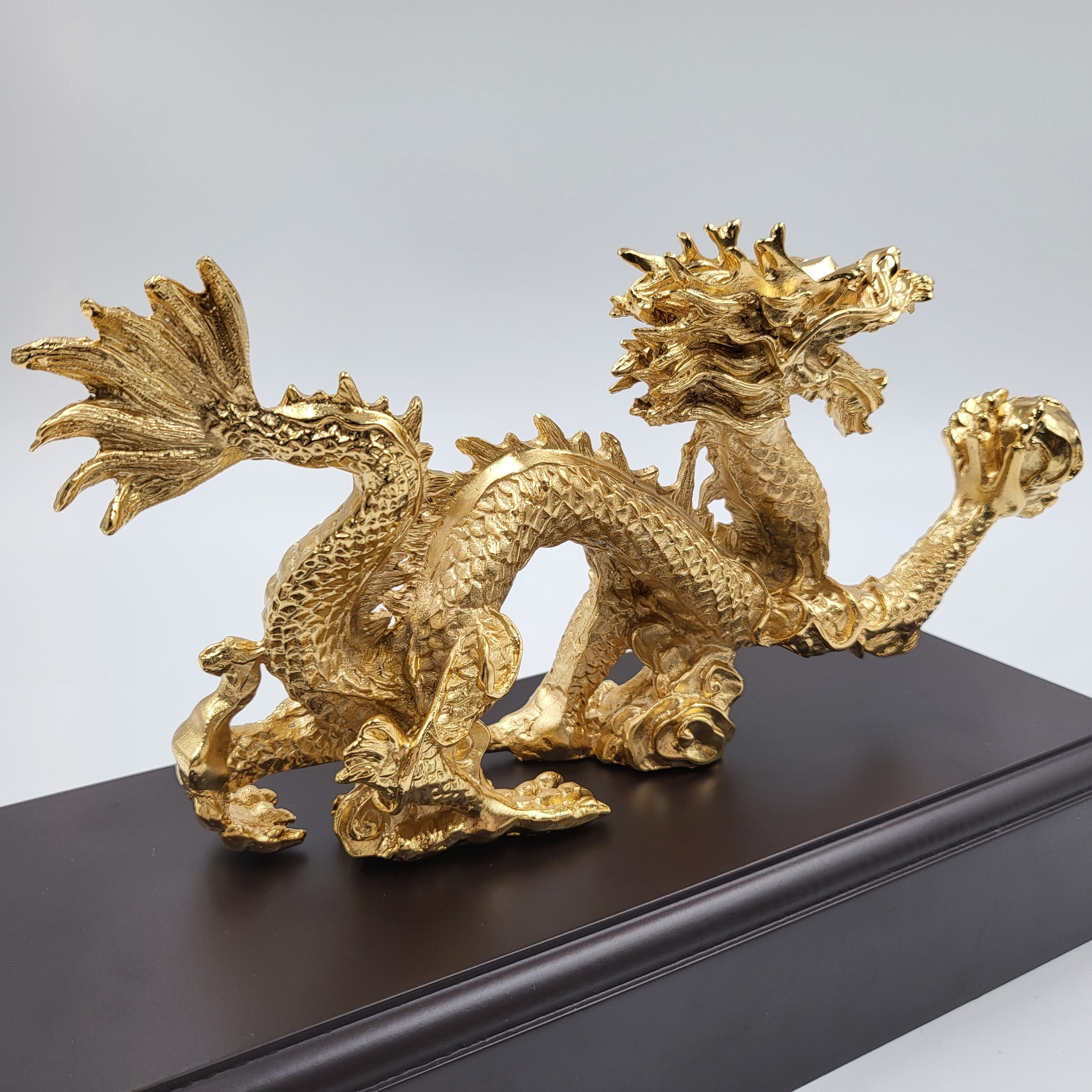 My Pewter Gold Plated Pewter Dragon Figurine