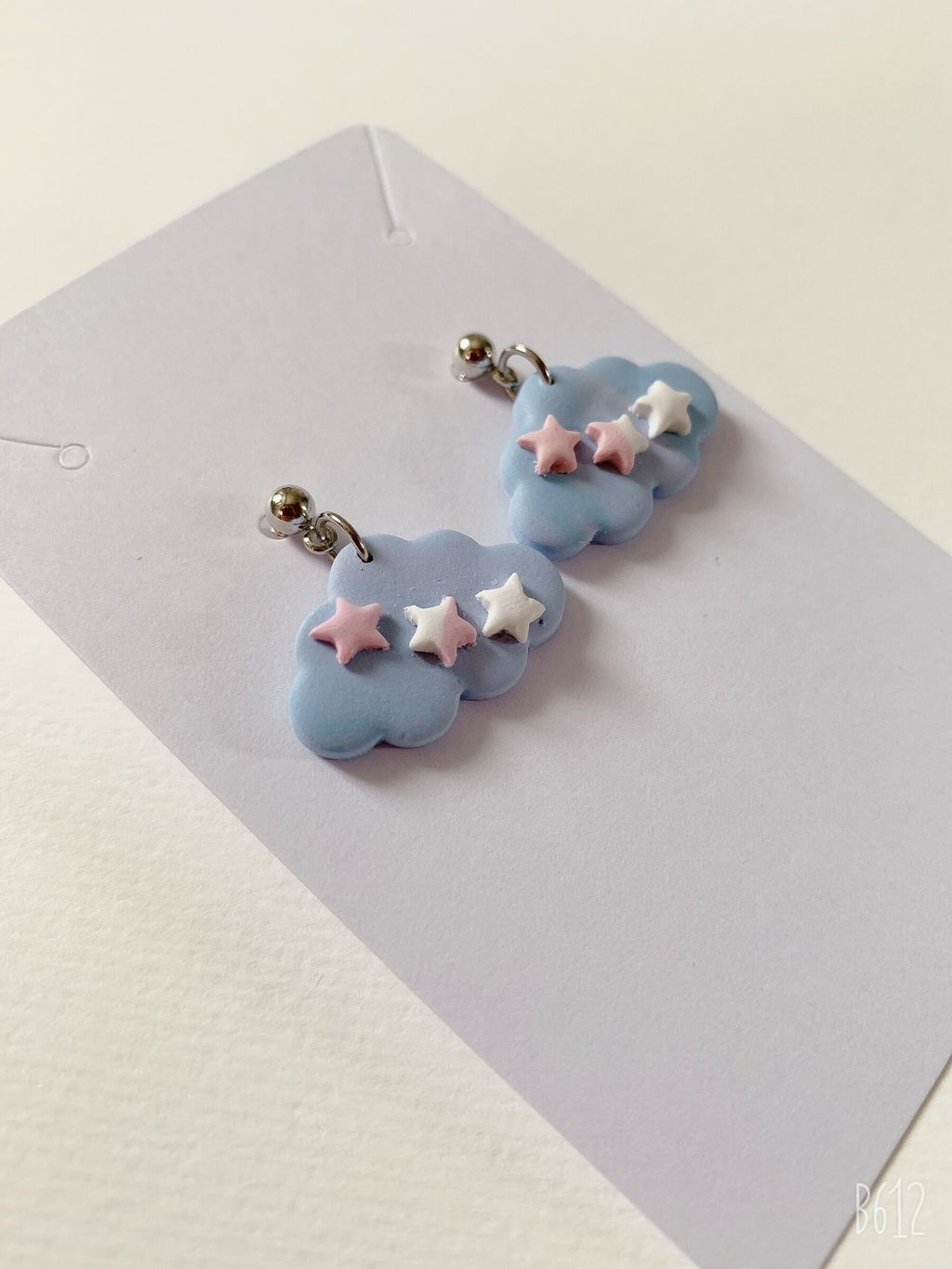 Clouds Earrings Blue with 3 Stars A