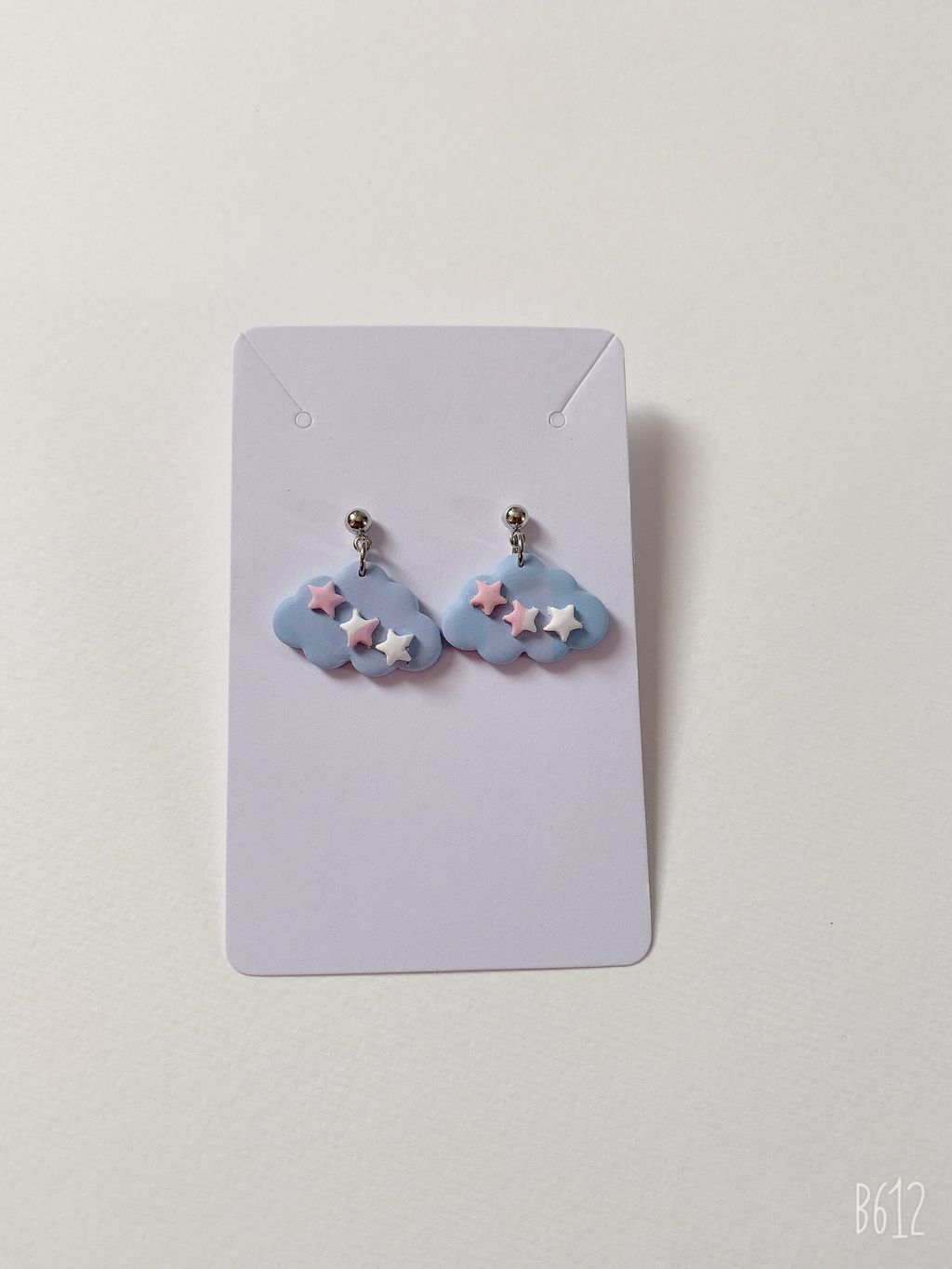 Clouds Earrings Blue with 3 Stars B