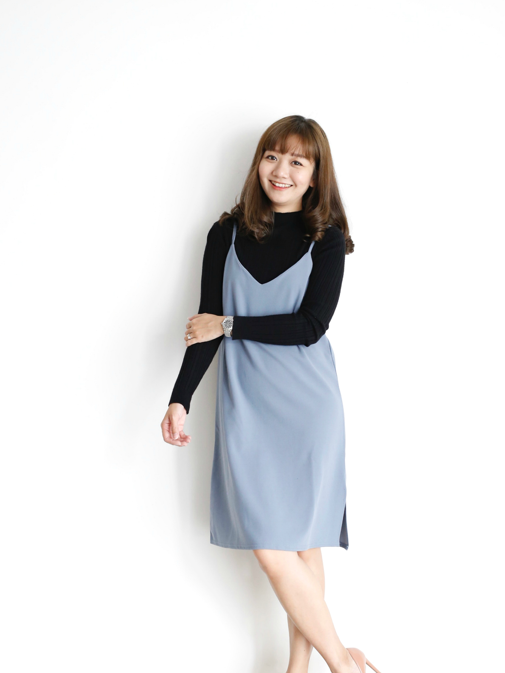 Blue Spaghetti Dress - JustLove Closet