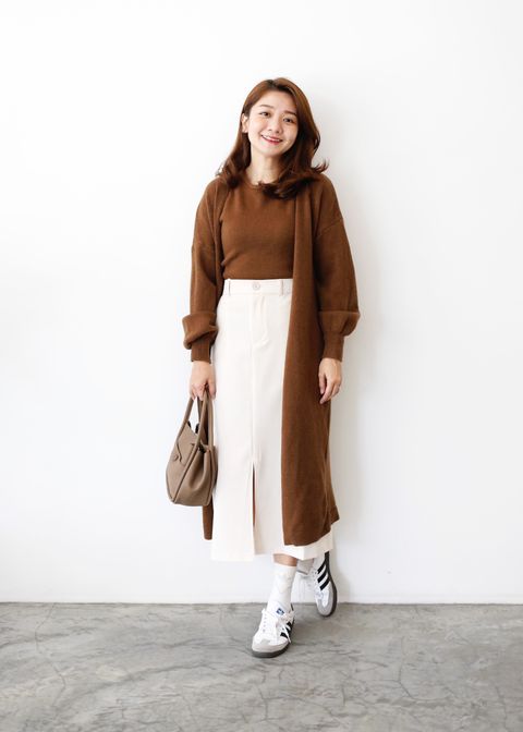 Front Slit A Line Suit Skirt JustLove Closet front-slit-a-line-suit-skirt-justlove-closet