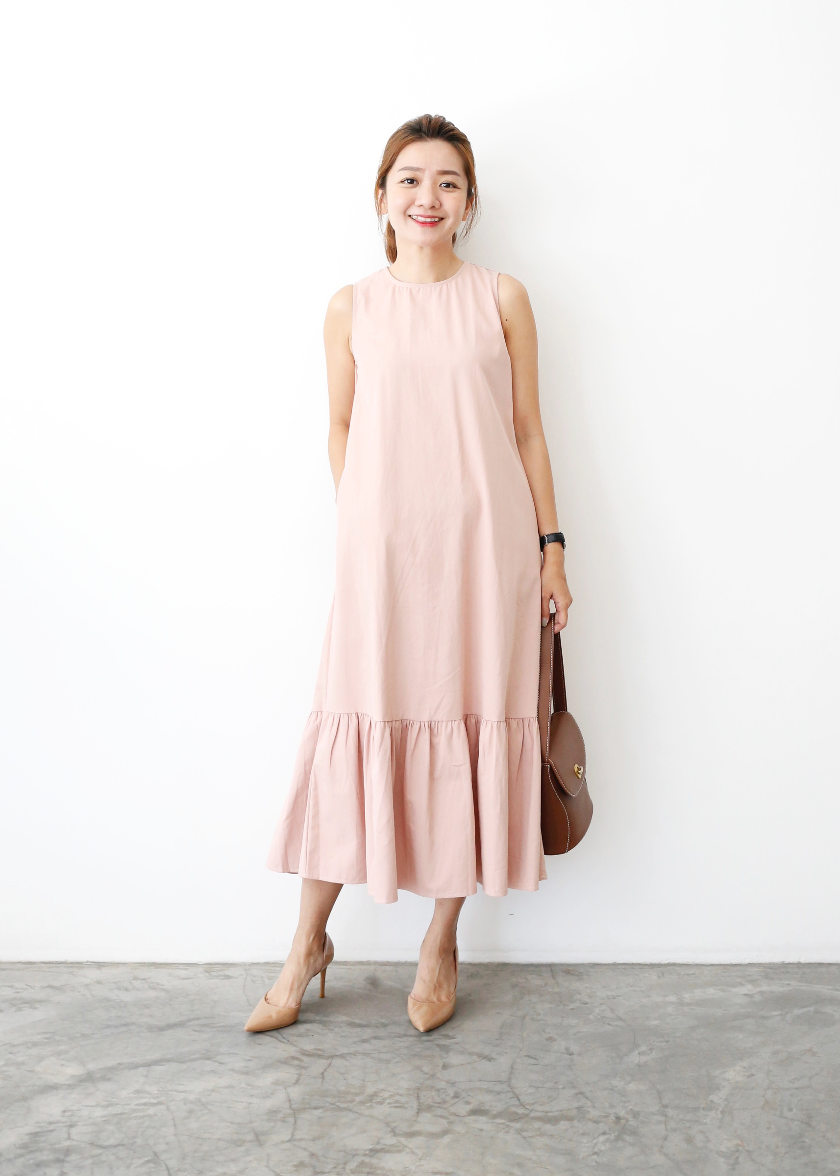 Sleeveless Flared Hem Midi Dress  JustLove Closet
