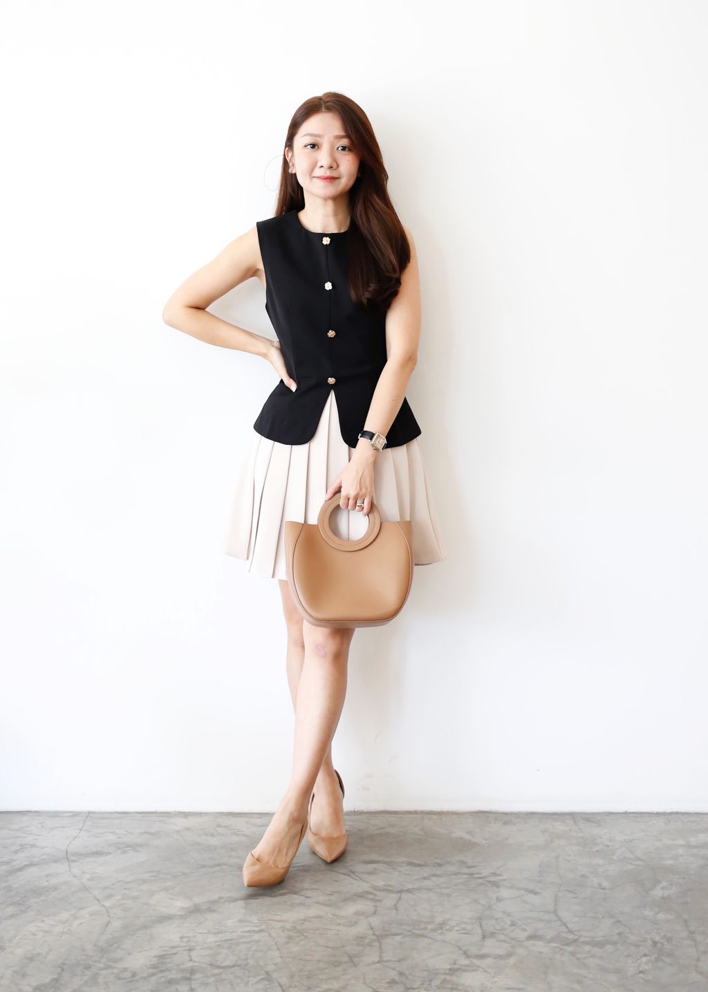 【Anyone more】Jess Vest Skirt Two-Piece SKIRT Anyone more】Jess Vest Skirt Two-Piece SKIRT Jessica Bara