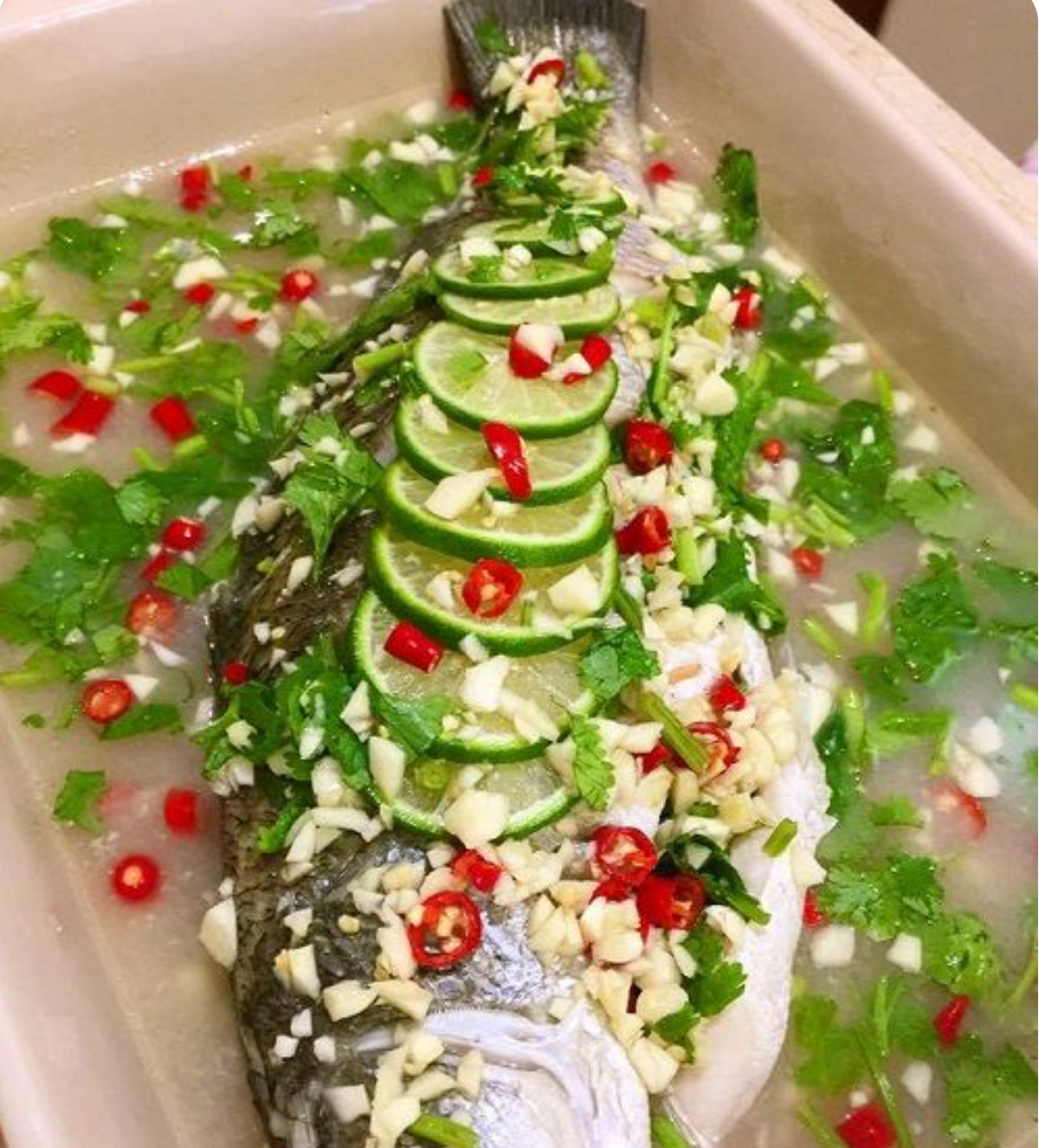 Resepi Ikan Siakap Stim Limau 4 orang makan