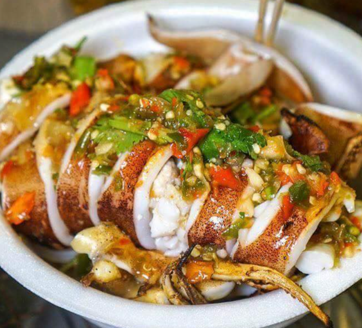 RESEPI RAMADAN SOTONG BAKAR SUMBAT UDANG SOS CILI HIJAU MANIS ALA THAI