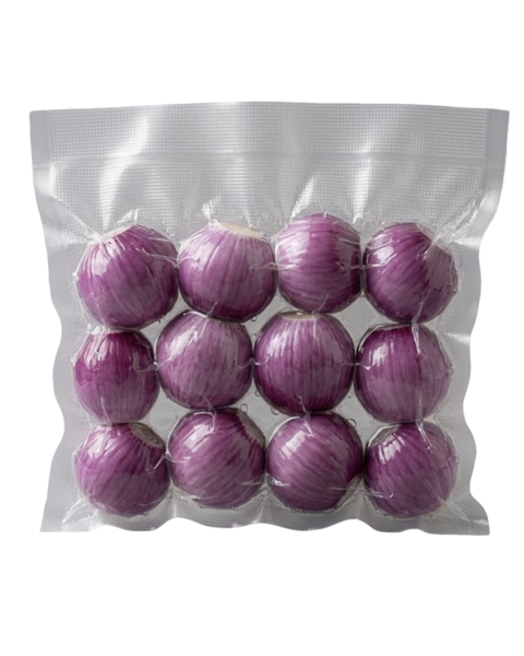 Bawang besar merah siap kupas pek seal