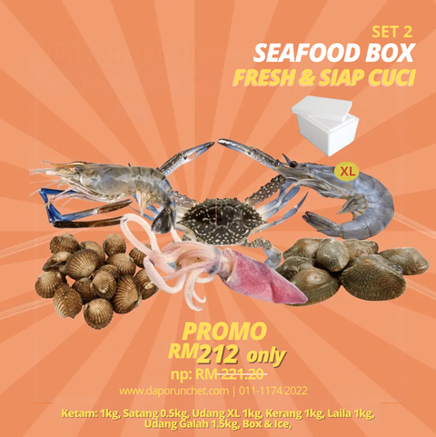 Set seafood 2 siap siang cuci daporunchet klang valley