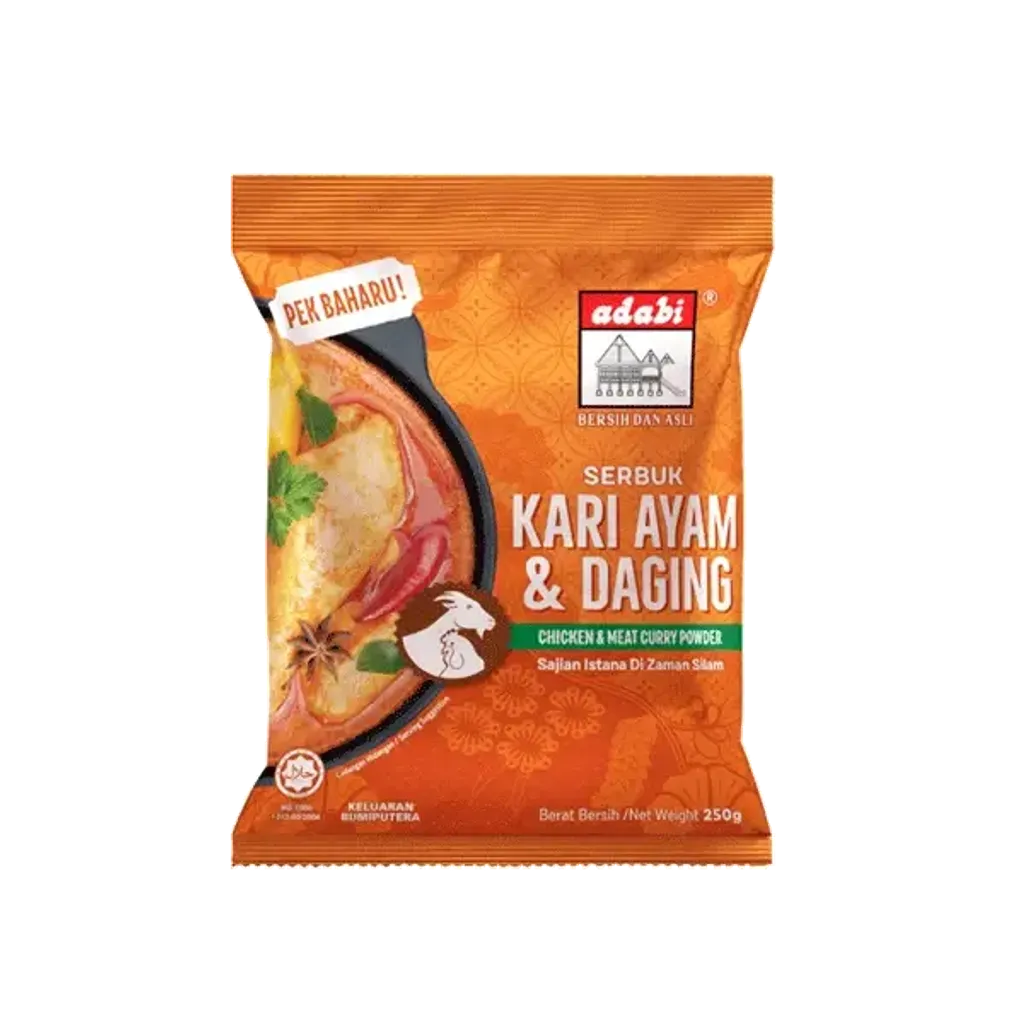 serbuk kari ayam dan daging adabi daporunchet