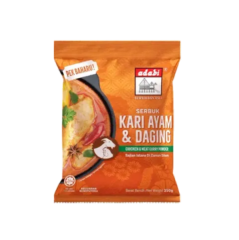 serbuk kari ayam dan daging adabi daporunchet