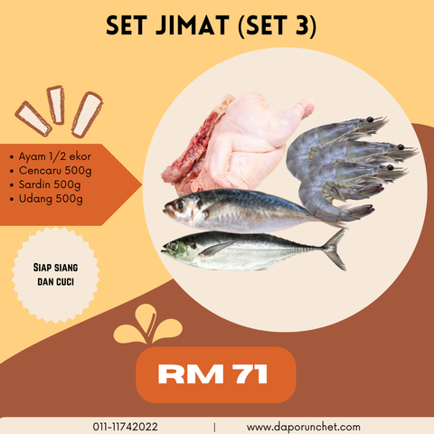 Set jimat (set 3) ikan siap siang cuci daporunchet