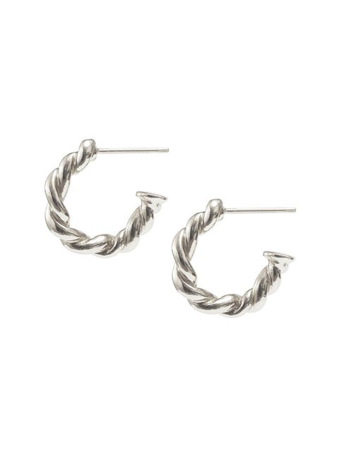 Silver Rope Hoop Earrings
