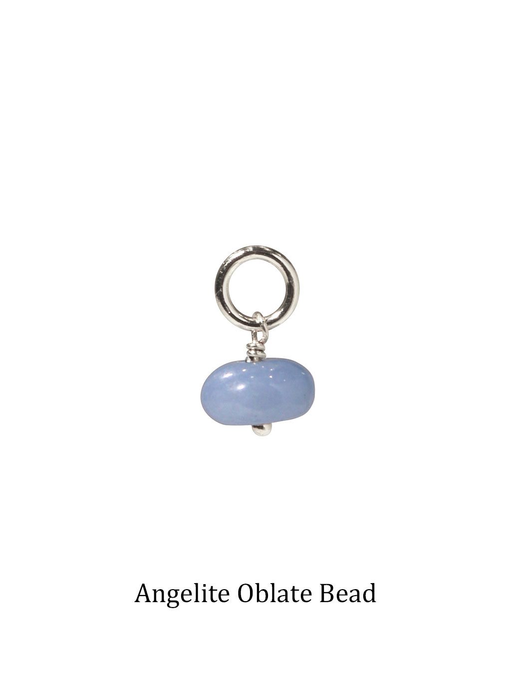 Silver Angelite Oblate Bead