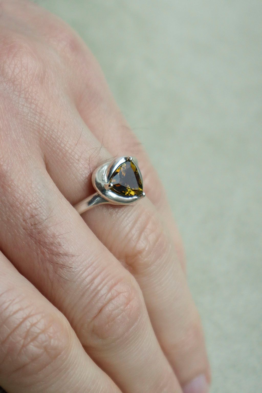 Trilliant Brown Tourmaline Ring 3