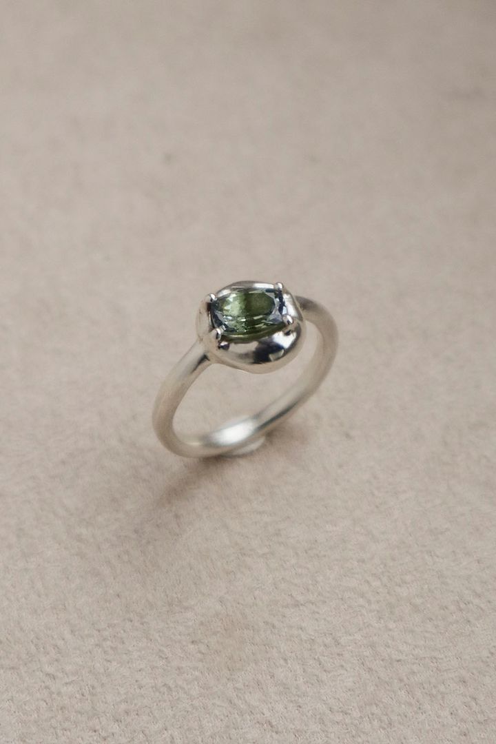 Cushion Bi-Color Tanzanite Ring