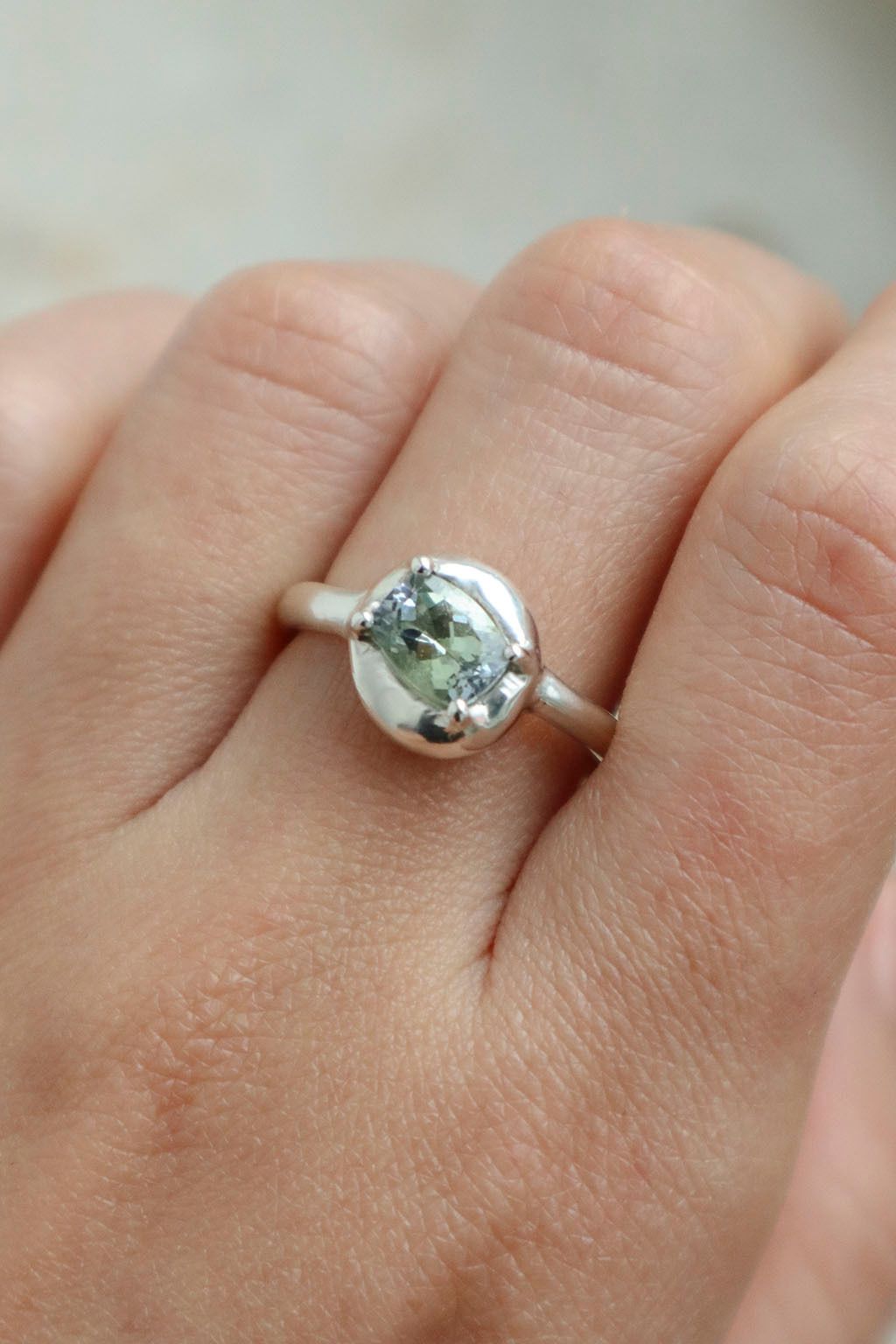 Cushion Bi-Color Tanzanite Ring 3