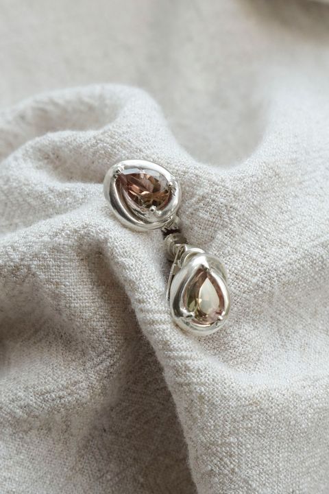 Pear Tourmaline Clip-On Earrings