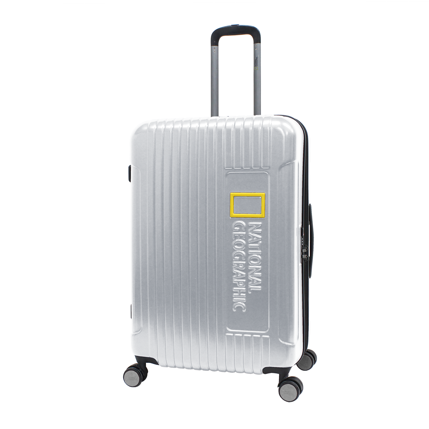 silver luggage
