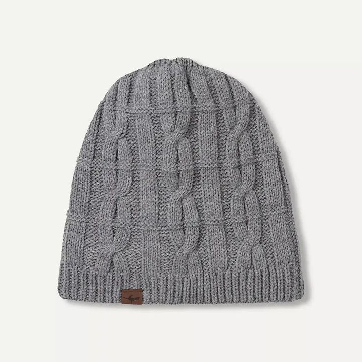 Blakeney_Waterproof_Cold_Weather_Cable_Knit_Beanie_Grey_1