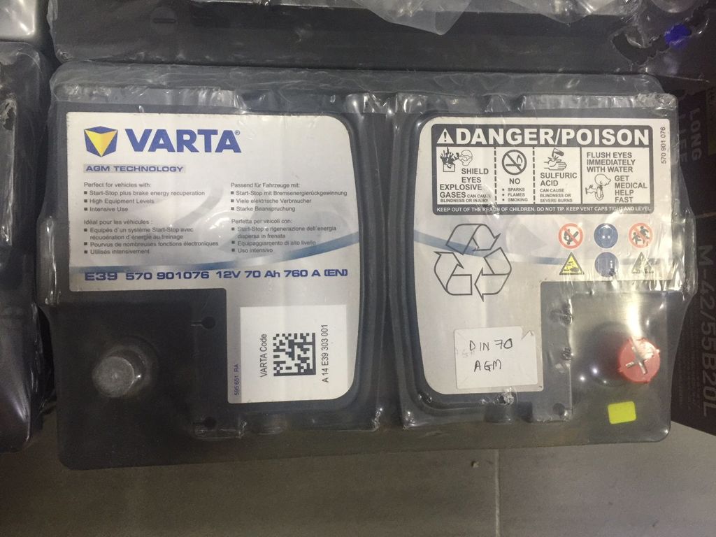 VARTA AGM BATTERY DIN 70 EUROAP One Stop Online Shopping OEM